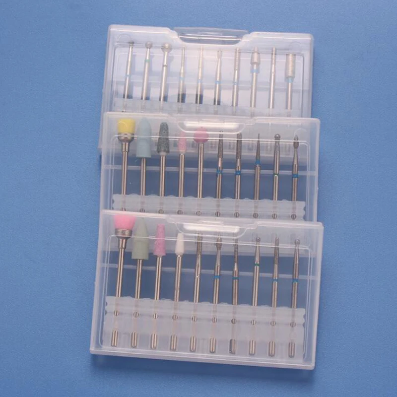

10PCS Diamond Nail Drill Bit Set Nail Art Tungsten Alloy Drill Bits Professional Manicure Machine Cutters Drill Bit Accessory