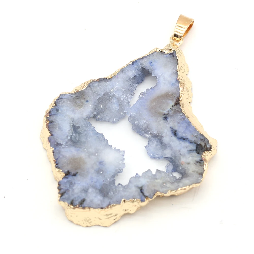 Natural Stone Druzy Crystal Pendants Irregular Reiki Heal Druzy Charms for Jewelry Making Design Necklace Earrings Accessories