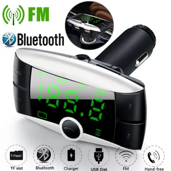 

Wireless Bluetooth FM Transmitter Modulator Car Kit MP3 Player Dual USB Charger 1.5" LCD display the phone number 2020 #2