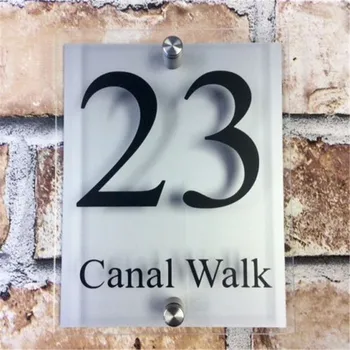 

Customize MODERN HOUSE SIGN PLAQUE DOOR NUMBER HOUSE NAME GLASS EFFECT PERSONALISED