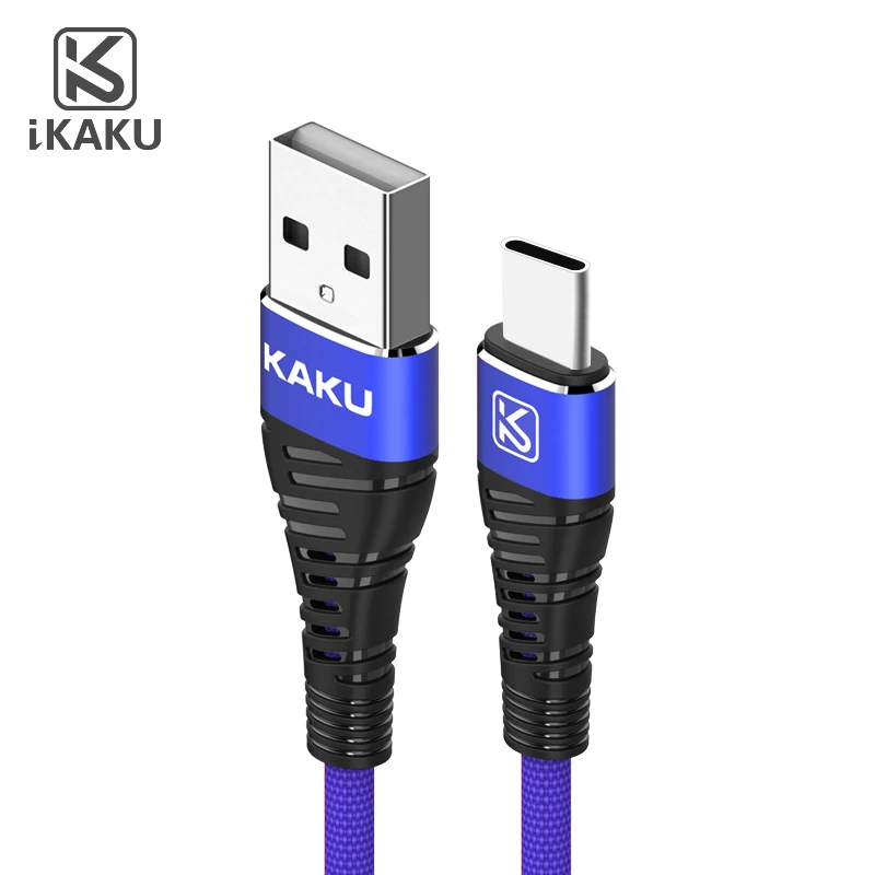 KAKU usb type C кабель 1 м Быстрая зарядка type-C кабель для huawei USB-C зарядное устройство - Цвет: Синий