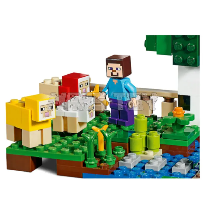 The Wool Farm Building Blocks With Steve Action Figures Compatible 21153 Bricks Sets Toys For Gifts Kids The Wool Farm Building Blocks With Steve Action Figures Compatible 21153 Bricks Sets Toys For Gifts Kids