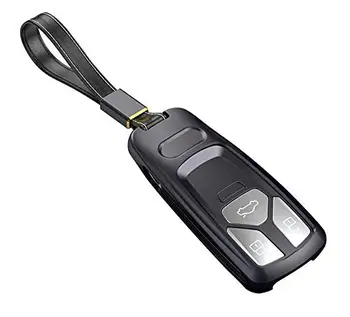 

Aluminum Alloy Smart Remote Key Case Fob Cover Shell Keyless Entry Holder for Audi 2017-2019 A4L TTS Q7 New A5 Q5L S4 A4