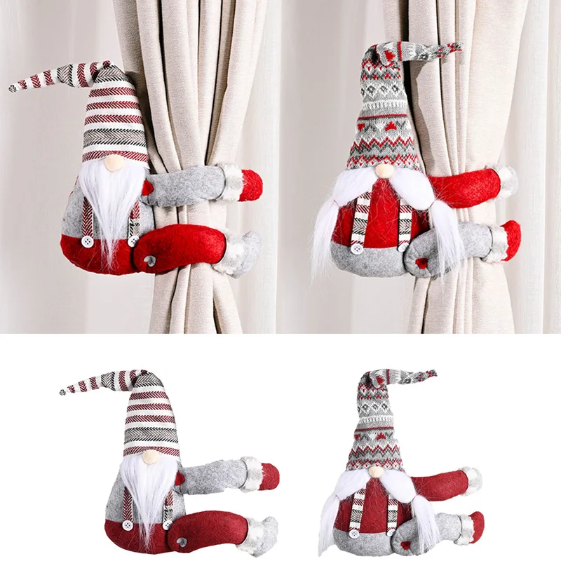 Details about   Cute Curtain Tiebacks Clips XMAS Santa Claus Buckle Holder Plush Decor 