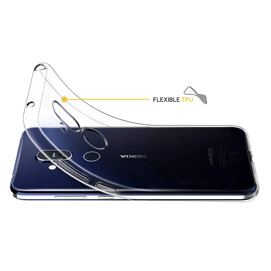 Силиконовый ТПУ чехол для Nokia 8 1 6 Plus 3 2 4 X71 Прозрачный 9 PureView 7 Coque