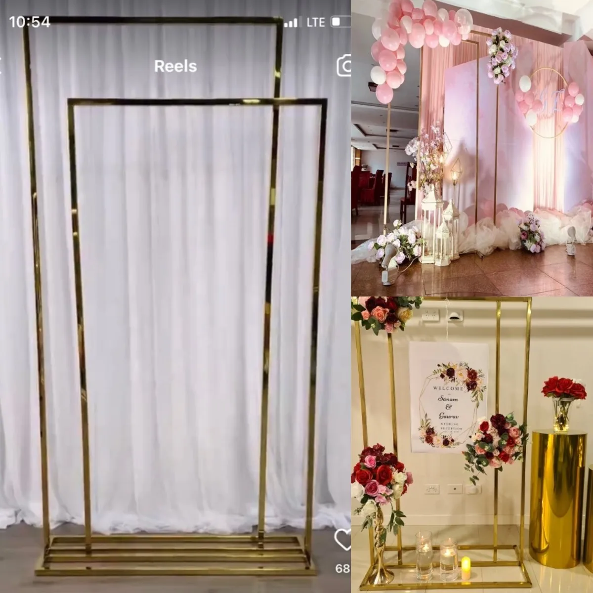 

OutDoor Wedding Backgrounds Double Door Frame Backdrops Flowers Arch Billboard Sign Stand Birthday Party Welcome Balloons Rack