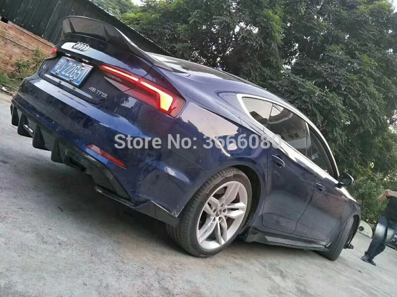 SHCHCG для Audi A5 S5 Sedan 4 двери углеродное волокно задний багажник крыло спойлер задний угол Бампер протектор защитные чехлы