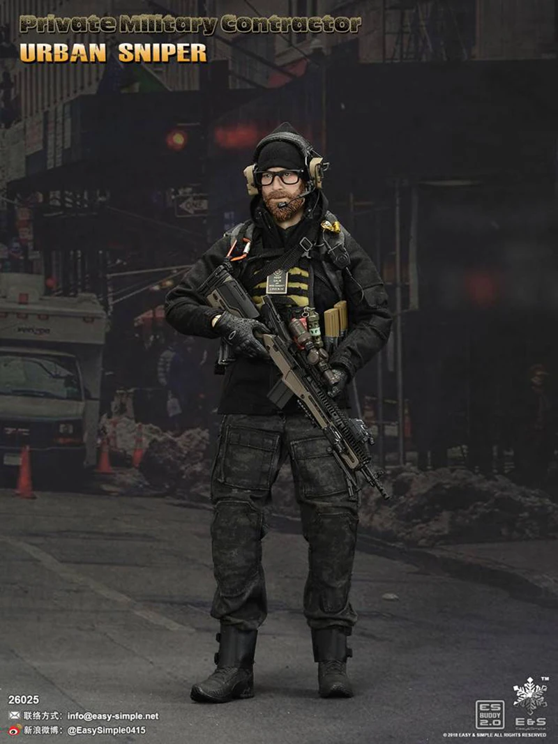 Полный набор фигурки легко и просто ES 26025 PMC1/6 Масштаб частный военный Контрактор городской Снайпер кукла с оружием набор аксессуаров