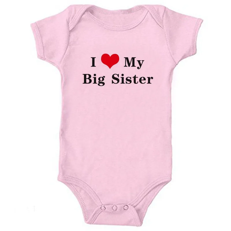 I Love My Big Sister Милый детский комбинезон с надписью «I Love My Big Brother», одежда для маленьких мальчиков и девочек хлопковые детские Комбинезоны Одежда для новорожденных от 0 до 24 месяцев - Цвет: I Love My Big Sister