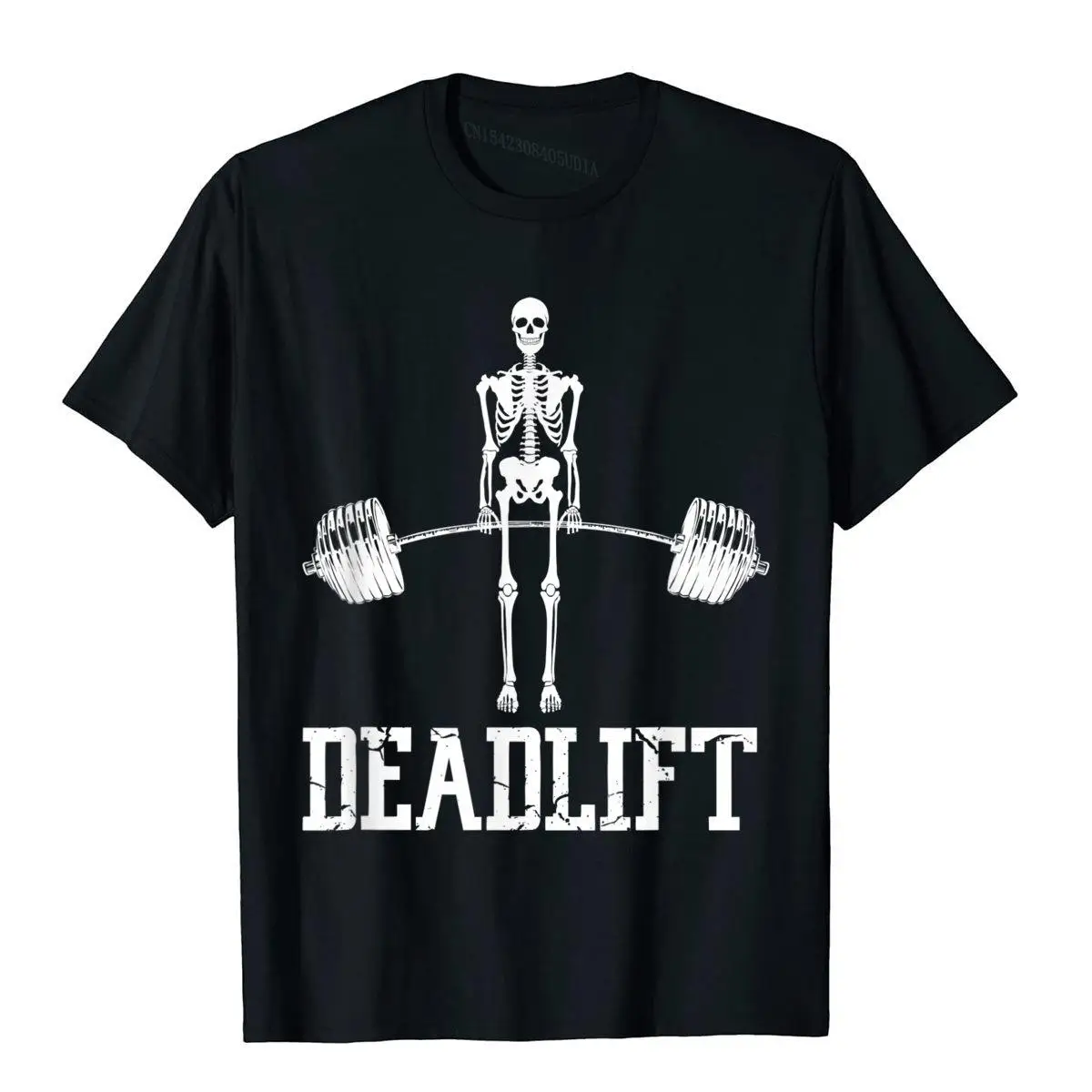 

Skeleton Dead Lift Funny Halloween Lifting Weights Vintage T-Shirt Prevalent Men's Top T-Shirts Cotton Tops Shirt Gothic