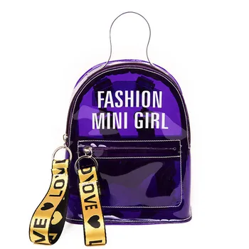 

Ladies Plastic Backpack Jelly Mini Back Pack Wholesale Fashion Transparent Bags