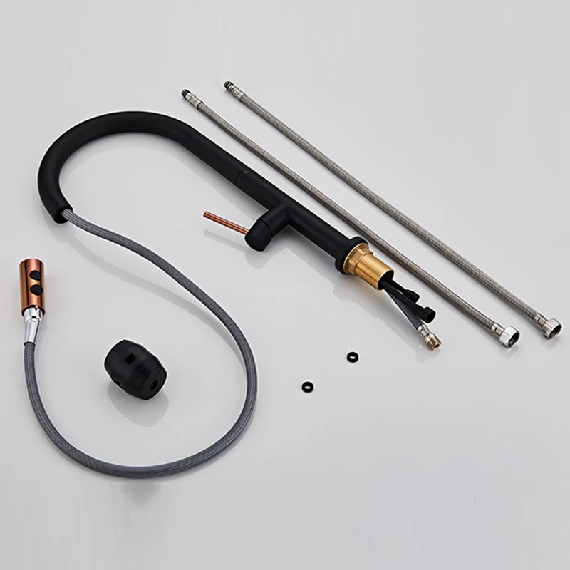 black single hole pull out bico torneira de 05