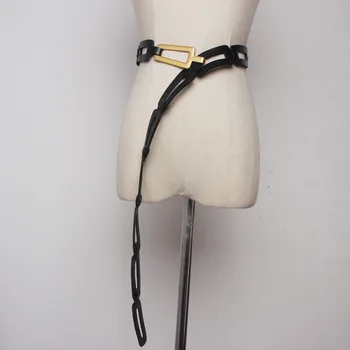 

brand Genuine Leather adjustable long Women's Belt DesignerHollow out Decoration Waistband femme Sweater Overcoat Skirt Girdle