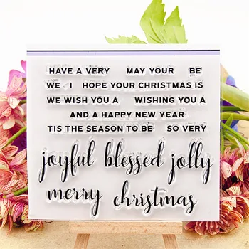 

12.5x10.5cm Sentiment Transparent Clear Stamps Silicone Seals Roller Stamp DIY scrapbooking photo album/Card Making Christmas