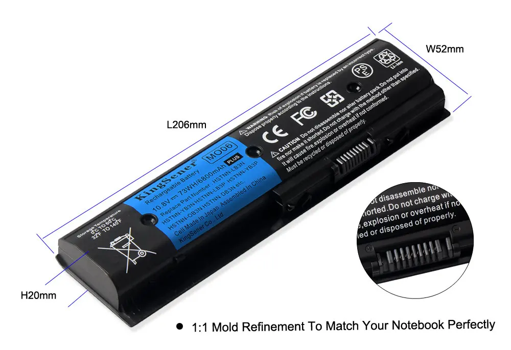  KingSener 11.1V 62WH Laptop Battery MO06 HSTNN-LB3N For HP Pavilion DV4-5000 DV6-7002TX 5006TX DV7-
