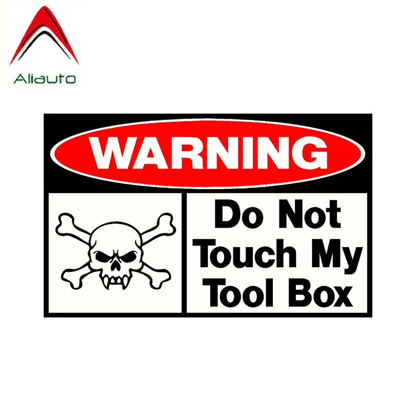 

Aliauto Warning Car Sticker Do Not Touch My Tool Box Skull Decal Accessories PVC for Mitsubishi Golf 4 Cooper Kia Rio,16cm*10cm