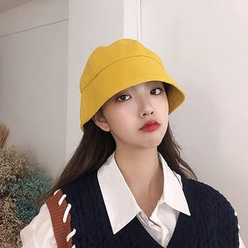 

Niche tide bucket hat cover face fisherman hat female Japanese bell-shaped sunscreen sun hat