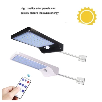 

48 LED Solar Light PIR Motion Sensor Waterproof Outdoors Garden Solar Power Light Street Wall Lighting Lamp wall+Lamp Garden-Str