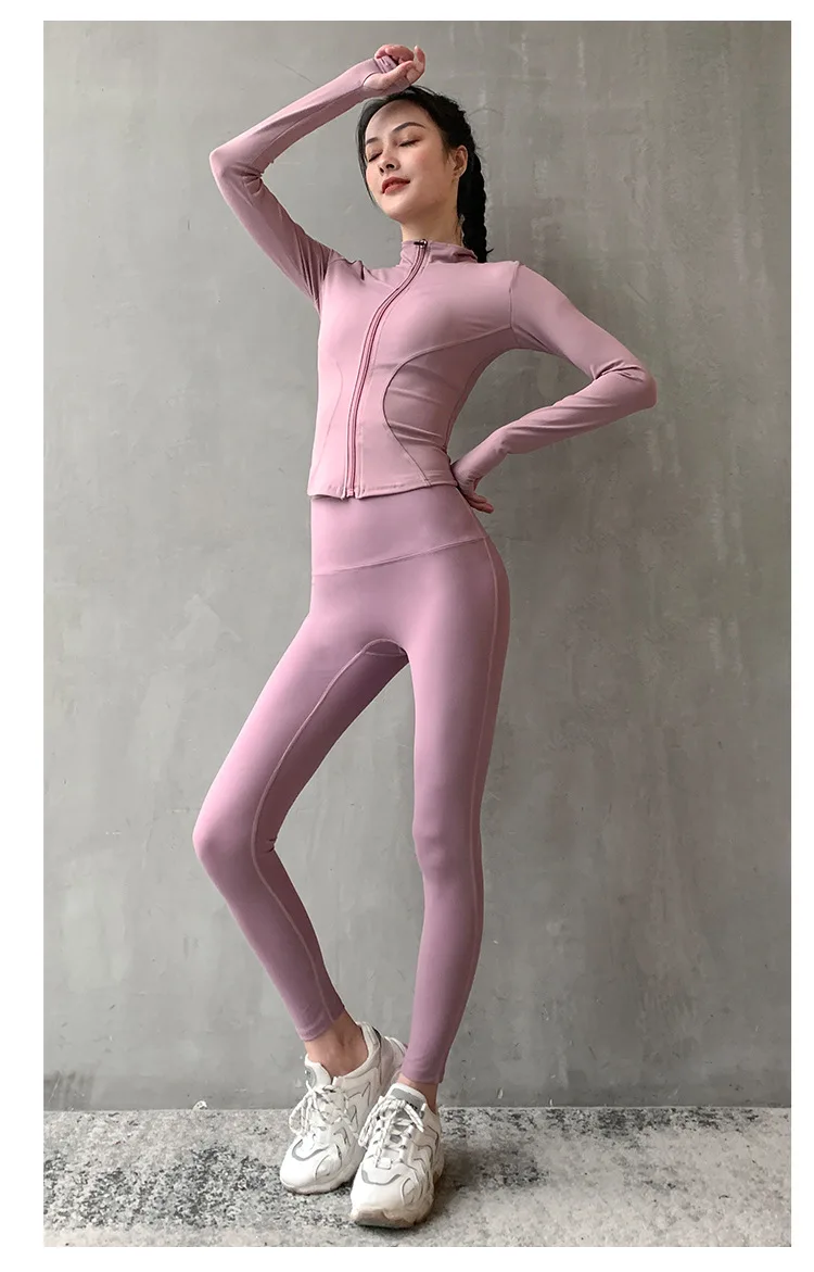 Women Athletic Sport Shirts Slim Fit Long Sleeved Fitness Coat Yoga Crop Tops With Thumb Holes Gym Jacket Workout Sweatshirts yoga jacket,yoga wear,sports jacket