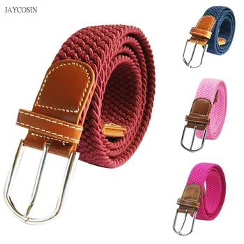 

JAYCOSIN Men Elastic Stretch Waist Belt Black Canvas Womens Belt Stretch Braided Elastic Woven Belt Wide Metal Stretch Belt A527