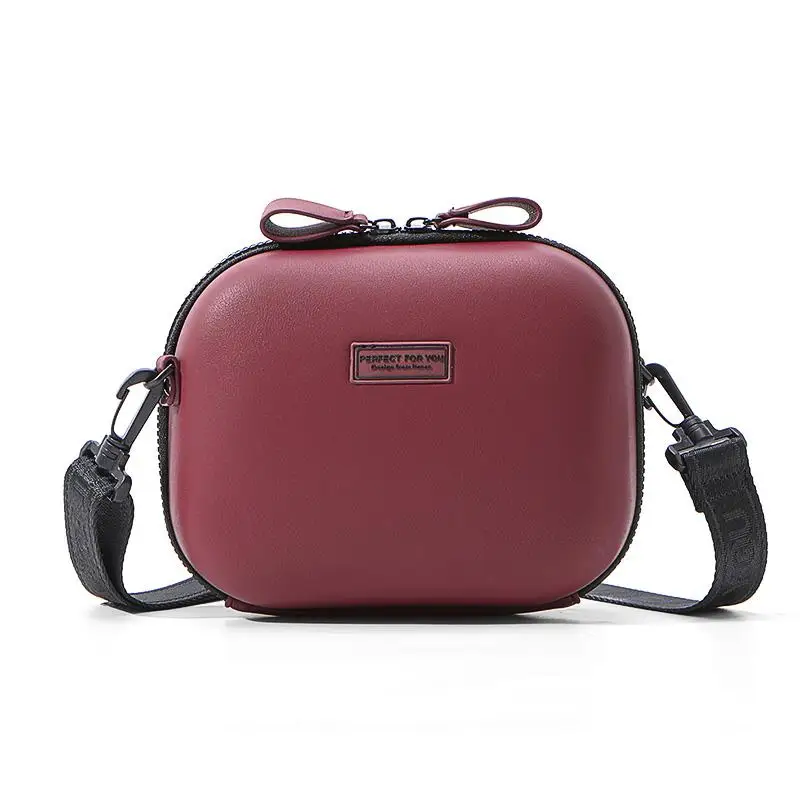 Weichen милые женские мини-сумки, Брендовые женские сумки на плечо в форме коробки, кожаные женские сумки через плечо, женская сумка-мессенджер - Цвет: Wine Red