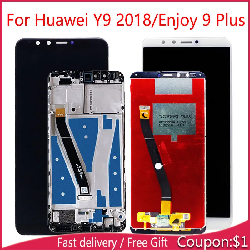 Качественный ЖК дисплей AAA для Huawei Y9 2018/для Enjoy 8 Plus с сенсорным экраном в сборе