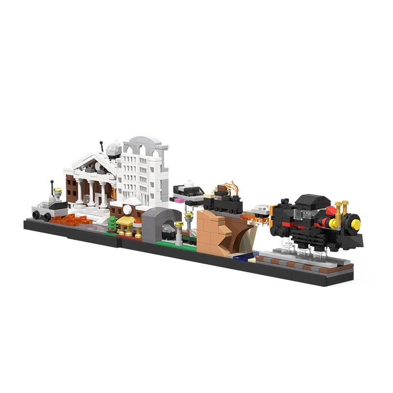 Кирпич MOC Street view Building Back to the Castle House Future Movie Skyline Architecture строительные блоки
