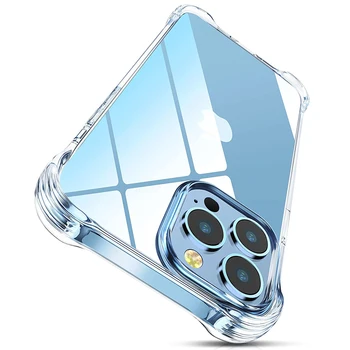 Funda de silicona a prueba de golpes para iPhone, carcasa transparente de lujo a prueba de golpes para iPhone 11 12 13 Pro XS Max 6 7 8 Plus XR X
