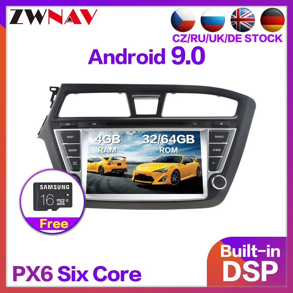 4+ 64G 2 Din Автомобильный gps мультимедийный плеер Android 9,0 для hyundai I20- авто стерео радио gps Navi аудио плеер BT головное устройство