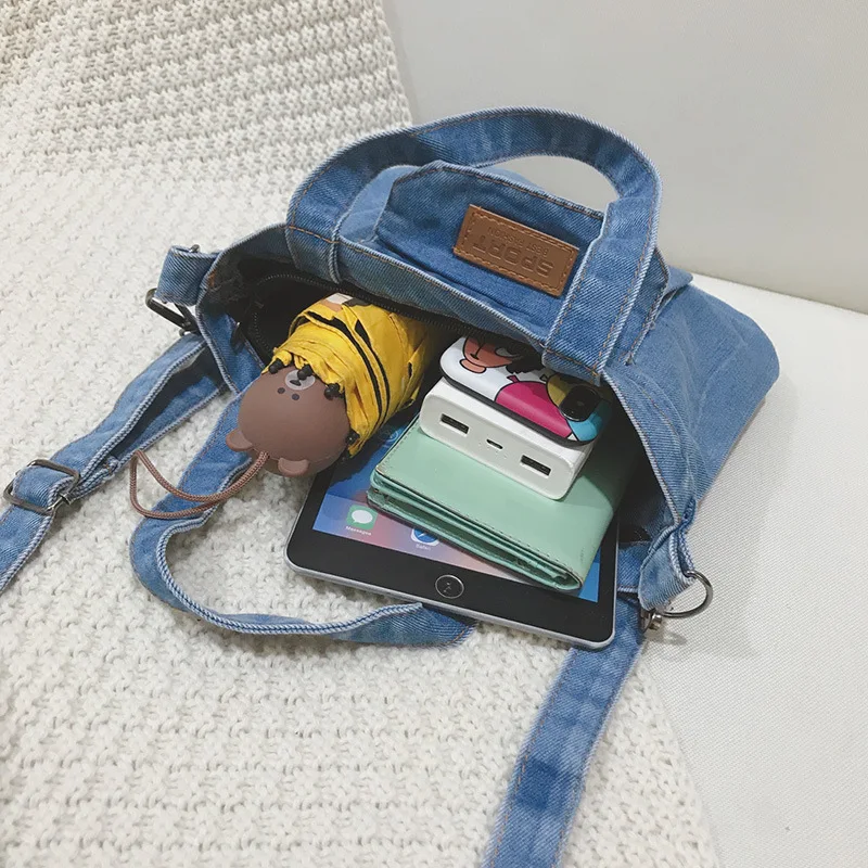 Джинсовая женская повседневная сумка hanbag ковбойская тканевая Женская пляжная
