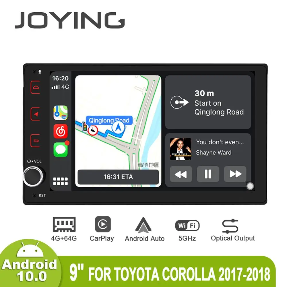 Автомобильный мультимедийный плеер Магнитола 9 дюймов на Android 10 с GPS SPDIF Carplay DSP 5GWiFi