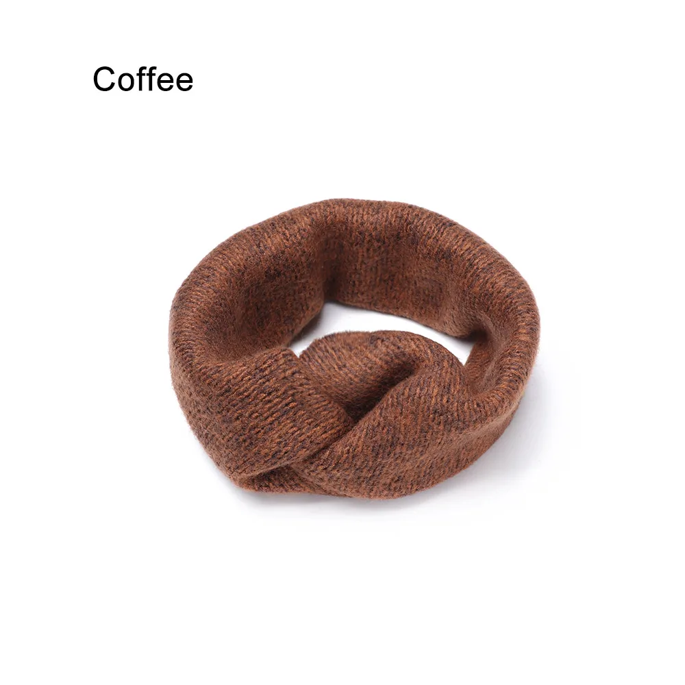 coffee HOOH, модные повязки на голову для женщин, однотонная вязаная крючком шерстяная повязка на голову для девочек, повязка на голову, аксессуары для волос, плетеная повязка на голову с крестиком - Цвет: coffee