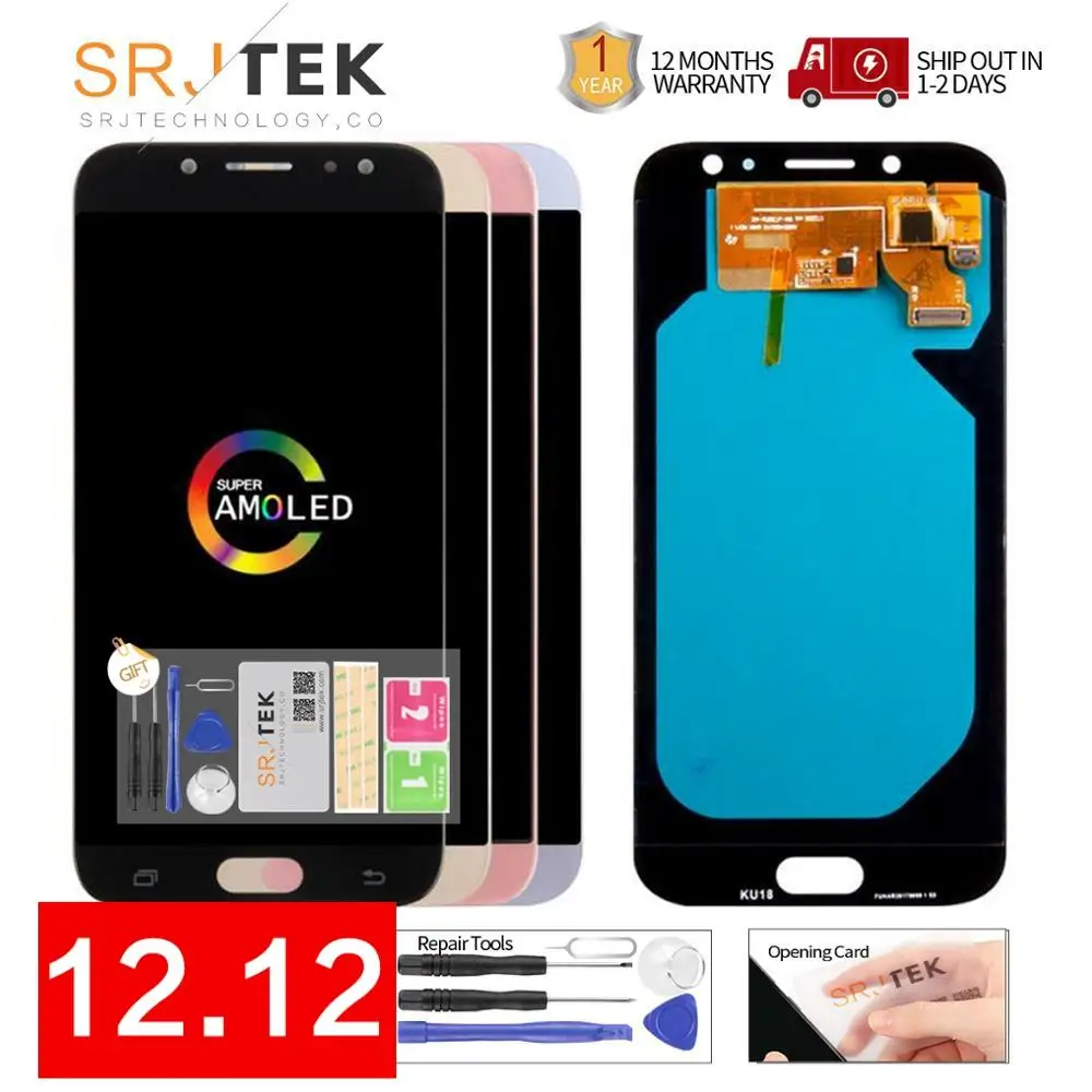 Cena Oryginalny 5.5 wyświetlacz amoled do SAMSUNG Galaxy J7 Pro J730 lcd do samsunga J7 2017 wyświetlacz ekran dotykowy Digitizer J730F