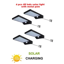 2/4pcs 48 LED Solar Outdoor Wall Lamp Lighting Waterproof Body Motion Sensor Emergency Night Garden Pathway Bright Led Solar Lam
