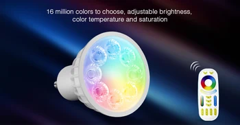 

Mi light AC85-265V 4W GU10 RGB+CCT LED Dimmable 2.4G Wireless Remote Mi light Led Bulb Led Spotlight Smart Led Lamp Lighting