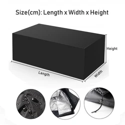 Durable Waterproof Outdoor Furniture Cover with Storage Bag - 145X85X80CM (Black)