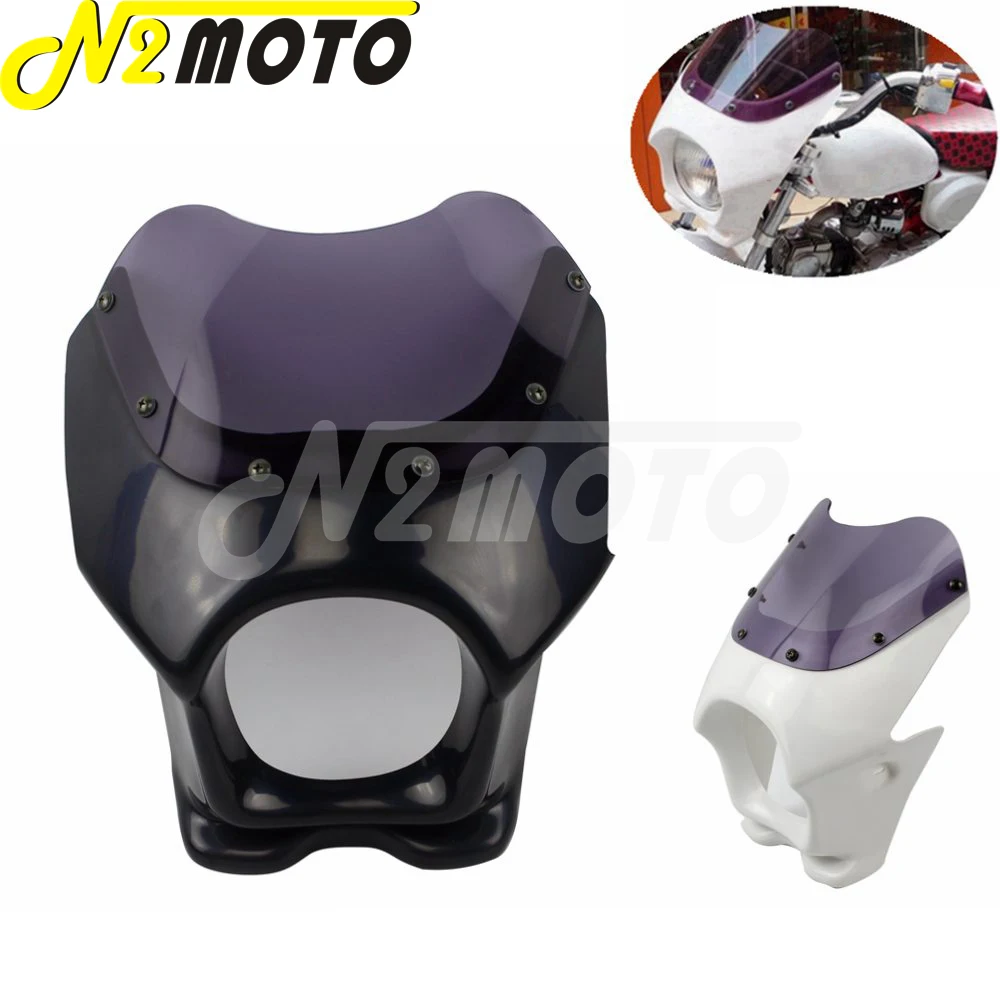 Черно белая Пластиковая передняя фара для мотоцикла Honda Monkey APE50 100 CB50 DAX GSX125E AR50 80 125