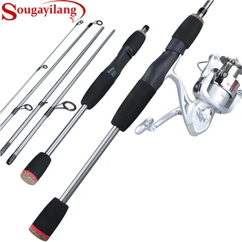 

Sougayilang 5 Section Fishing Rod and Reel Combos Portable Telescopic Fishing Pole Spinning Reels Saltwater Freshwater Fishing