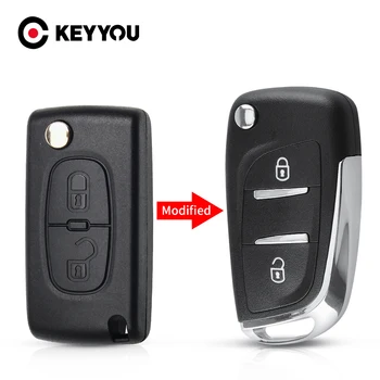 

KEYYOU 40x 2/3BT Ce0523 Modified Flip Remote Car Key Shell For Citroen VTR C2 C4 C5 C6 C8 Berlingo Xsara Picasso Auto Key Case