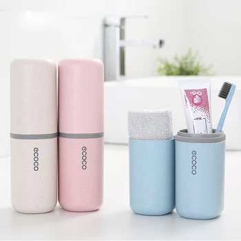 

Portable Toothbrush Toothpaste Holder Cute Travel Double Washing Cup Big Capacity Hiking Storage Box Case For Toothbrush New