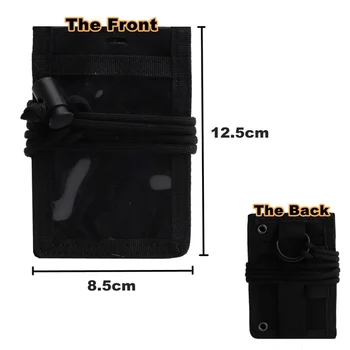 

High Quality Military Enthusiasts Tactical ID Card Holder Organizer Patch Badge Holder with Lanyard Black