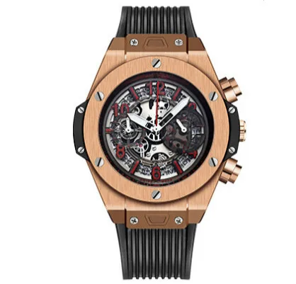 Silicone Hollow Mechanical Watch Luxury Brand Watches Automatic Luminous Fashion Men Men's Sports Wristwatch - Цвет: 6