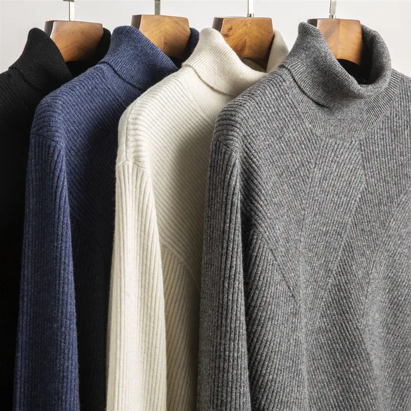 

Men's Sweaters Men Basic Pullover Slim Fit Long Sleeve Knitwear Winter Pull Homme 2020 New Turtleneck 3518