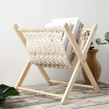 

Bohemian Style Desk Magazine Rack Hand-woven Beautiful And Strong Foldable Durable Bookshelf Storage Shelf Holder