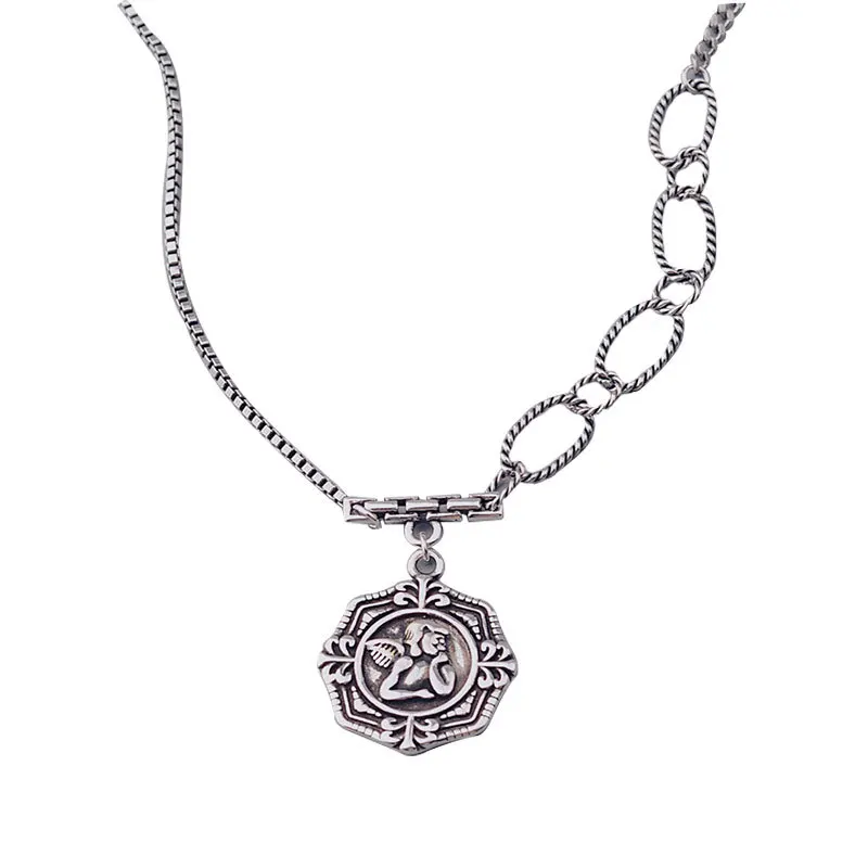 Mewanry 925 Sterling Silver Sweater Necklace for Women Fashion Elegant Party Angel Cupid Pendant Couples Jewelry Birthday Gifts - Image 2