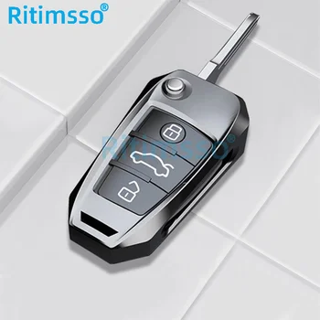 Custodia/cover per Chiave/telecomando in lega di zinco per Audi A1 A3 A4 A5 Q7 A6 C5 C6 accessori per lo Styling della borsa del supporto per auto 7 Custodia/cover per Chiave/telecomando in lega di zinco per Audi A1 A3 A4 A5 Q7 A6 C5 C6 accessori per lo Styling della borsa del supporto per auto - Custodia protettiva per coperture chiave pieghevole in lega di zinco per Audi A1 A3 A4