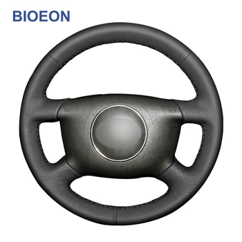 

Hand Stitch Black PU Artificial Leather Car Steering Wheel Cover for Audi A2 (8Z) A3 (8L) Sprotback A4 (B5 B6) Avant A6 (C5) A8