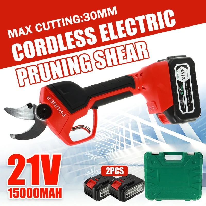 Cesoia Da Potatura Elettrica 21V 30Mm Potatore Da Giardino A Batteria Taglierina Da Giardino Utensili Da Potatura Forbici Da Giardino Potatore Al Liti