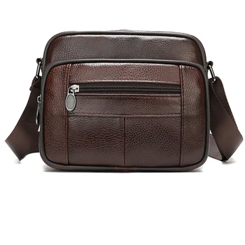 

NEW-Men's Bags Leather Casual Men's Shoulder Bag for Men Flap Zipper Men'S Crossbody Bag Leather Messenger Handbags