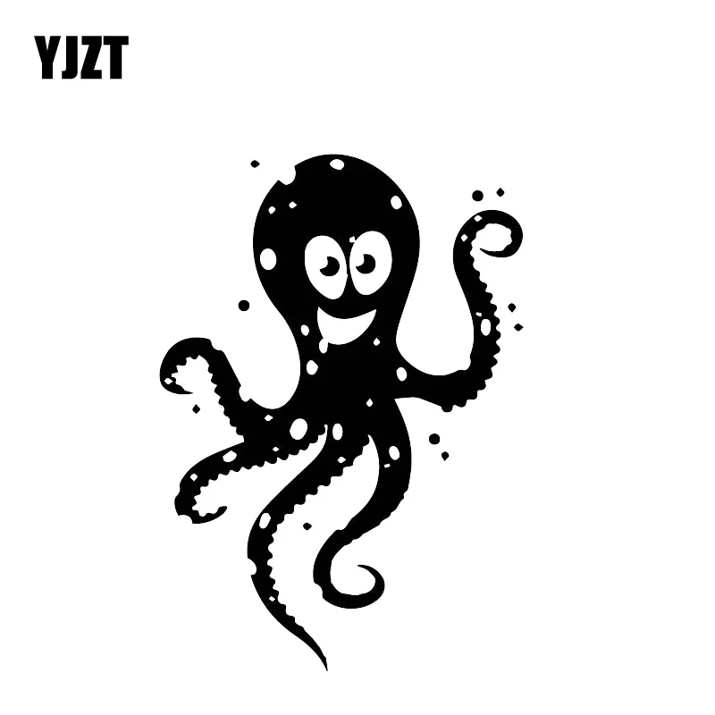 YJZT 16M*11.3CM Beautiful And Lovely Octopus Children Decorating Family Car Personality Decals Black/Silver C30-0248 | Автомобили и